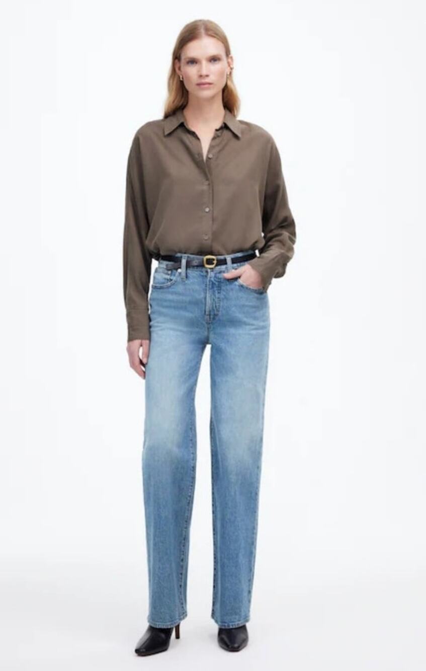 NWT Madewell The Petite Perfect Vintage Wide-Leg Jean Blue 23P